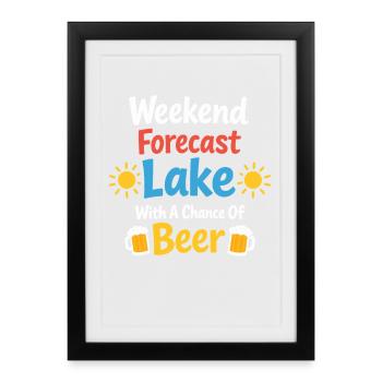 Lake Weekend Countdown To Sea Days - Framed poster (27 × 37 cm) - black - Front