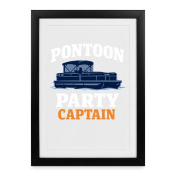 Flotte de pontons Équipage de pontons Bateau ponton - Affiche encadrée (27 × 37 cm) - noir - Devant