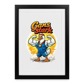 Goose Strong Muscle Hero - Framed poster (27 × 37 cm) - black - Front