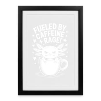 Dictons du café Caféine Cadeau drôle de café - Affiche encadrée (27 × 37 cm) - noir - Devant