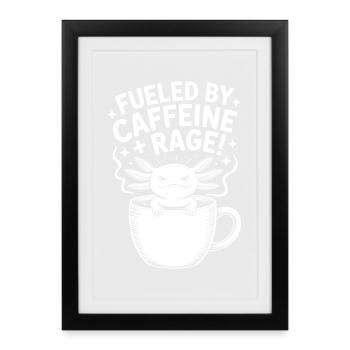 Dictons du café Caféine Cadeau drôle de café - Affiche encadrée (27 × 37 cm) - noir - Devant