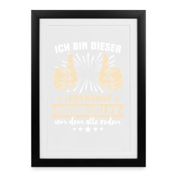 Dictons de luge - Affiche encadrée (27 × 37 cm) - noir - Devant