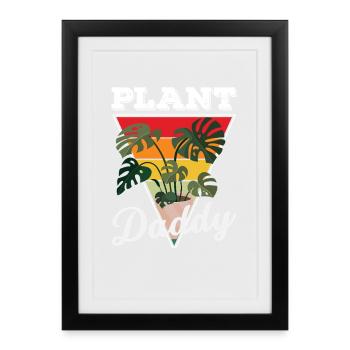 Jardin des Amoureux des Plantes Papa Plantes - Affiche encadrée (27 × 37 cm) - noir - Devant