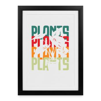 Jardinier amateur de plantes rétro - Affiche encadrée (27 × 37 cm) - noir - Devant