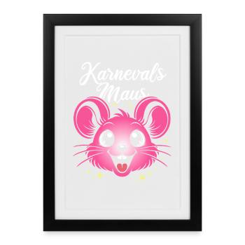 Souris de Carnaval | Déguisement de Big Face - Affiche encadrée (27 × 37 cm) - noir - Devant