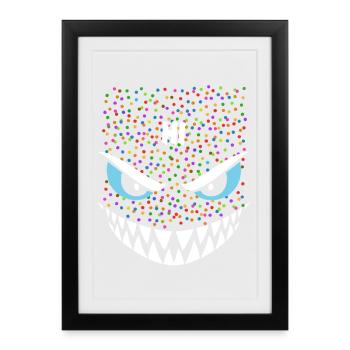 Requin | Déguisement de carnaval en costume de grand visage - Affiche encadrée (27 × 37 cm) - noir - Devant