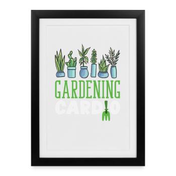 Gardening Cardio Plant Lover Garden - Framed poster (27 × 37 cm) - black - Front