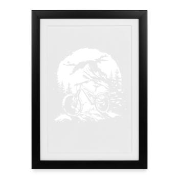 Mountain Biker Graphic - Framed poster (27 × 37 cm) - black - Front