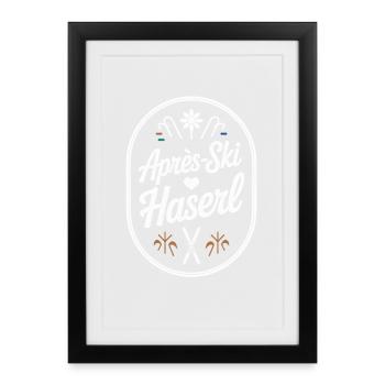 Après-ski bunny hut fun Skier ski bunny - Affiche encadrée (27 × 37 cm) - noir - Devant