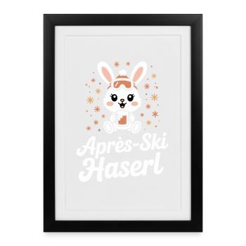 Après-ski bunny hut fun Skier ski bunny - Affiche encadrée (27 × 37 cm) - noir - Devant