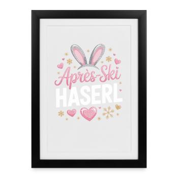 Après-ski bunny hut fun Skier ski bunny - Affiche encadrée (27 × 37 cm) - noir - Devant