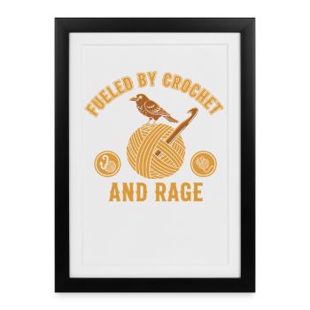 Animé par le crochet et la rage Amant drôle du crochet - Affiche encadrée (27 × 37 cm) - noir - Devant