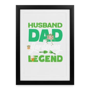 Husband, father, horticultural legend, plant lover - Framed poster (27 × 37 cm) - black - Front
