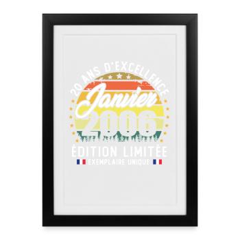 Janvier 2006 Vintage Cadeau Anniversaire 20 Ans - Framed poster (27 × 37 cm) - black - Front