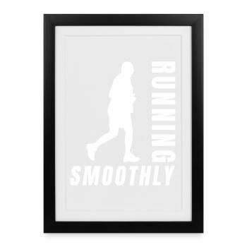 Coureur de marathon courant en douceur - Affiche encadrée (27 × 37 cm) - noir - Devant