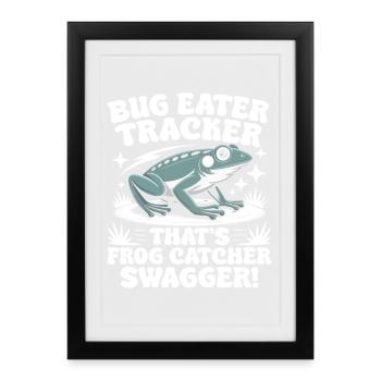 Frog Catcher Bug Eater Tracker Frog - Framed poster (27 × 37 cm) - black - Front