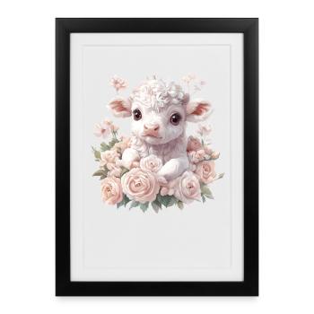 Tender lamb with rosary - Framed poster (27 × 37 cm) - black - Front