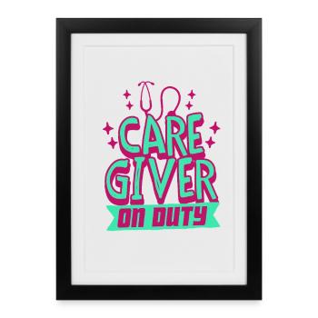 Nurse, geriatric care - Framed poster (27 × 37 cm) - black - Front