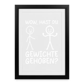 Stick Figure AVEZ-VOUS SOULEVÉ DES POIDS DRÔLE - Affiche encadrée (27 × 37 cm) - noir - Devant