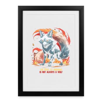 Kitsune Mythological Creatures - Framed poster (27 × 37 cm) - black - Front