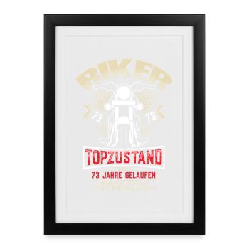 73e anniversaire moto moto - Affiche encadrée (27 × 37 cm) - noir - Devant