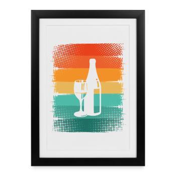 Vin - Affiche encadrée (27 × 37 cm) - noir - Devant