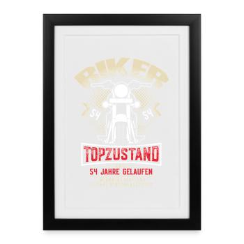 54e anniversaire moto moto - Affiche encadrée (27 × 37 cm) - noir - Devant