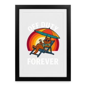 I’m Retired, You’re Not Retro Vacation Cat Funny - Framed poster (27 × 37 cm) - black - Front