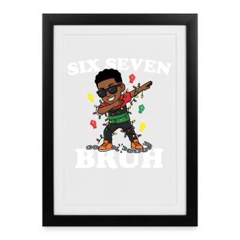 Six sept frères qui dabbent Juneteenth garçons afro garçons - Affiche encadrée (27 × 37 cm) - noir - Devant