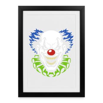 Clown démoniaque avec un costume souriant - Affiche encadrée (27 × 37 cm) - noir - Devant