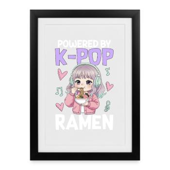Powered By K-Pop Ramen - Framed poster (27 × 37 cm) - black - Front