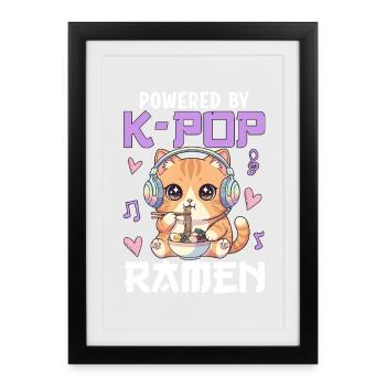 Powered By K-Pop Ramen - Framed poster (27 × 37 cm) - black - Front