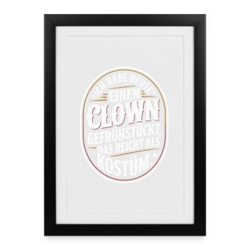 Clown Breakfast Carnival Clown Costume Replacement - Framed poster (27 × 37 cm) - black - Front