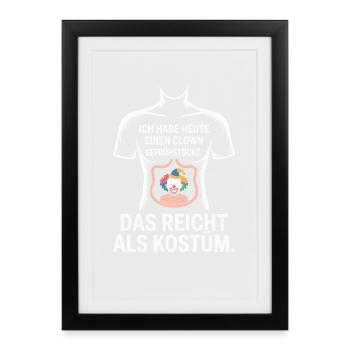 Clown Breakfast Carnival Clown Costume Replacement - Framed poster (27 × 37 cm) - black - Front