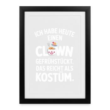 Clown Breakfast Carnival Clown Costume Replacement - Framed poster (27 × 37 cm) - black - Front