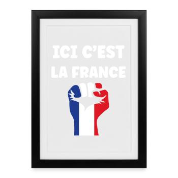 This is France – tricolor fist - Framed poster (27 × 37 cm) - black - Front