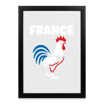 Tricolor Rooster of France - Framed poster (27 × 37 cm) - black - Front