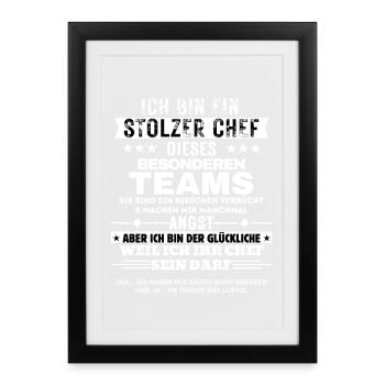 Fier patron de cette équipe spéciale - Affiche encadrée (27 × 37 cm) - noir - Devant