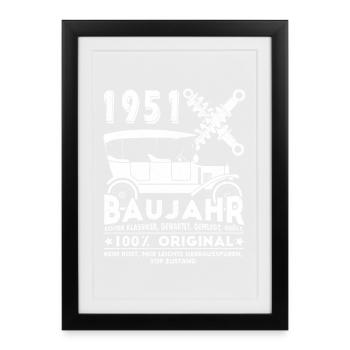 75e anniversaire 75 ans Don 1951 - Affiche encadrée (27 × 37 cm) - noir - Devant