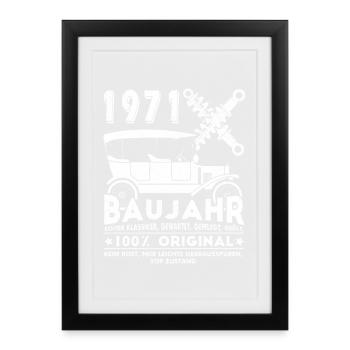 Original 1971 Retro 1971 Birthday Gift - Framed poster (27 × 37 cm) - black - Front