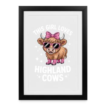 Highland Cattle Sayings Funny Highland Cattle Gift - Framed poster (27 × 37 cm) - black - Front