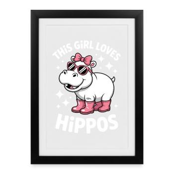 Hippopotamus Sayings Hippopotamus Joke Hippopotamus Gift - Framed poster (27 × 37 cm) - black - Front
