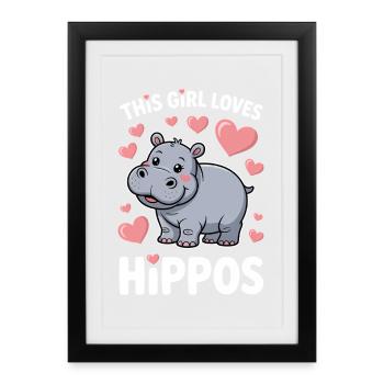 Hippopotamus Sayings Hippopotamus Joke Hippopotamus Gift - Framed poster (27 × 37 cm) - black - Front