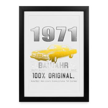 Original 1971 Retro 1971 Birthday Gift - Framed poster (27 × 37 cm) - black - Front