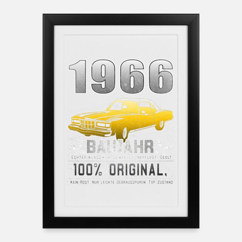 Edition limitée 1966 - Cadeau d’anniversaire 60 - Affiche encadrée (27 × 37 cm) - noir