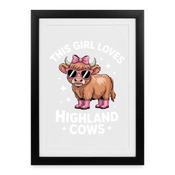 Highland Cattle Sayings Funny Highland Cattle Gift - Framed poster (27 × 37 cm) - black - Front