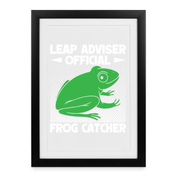 Frog Catcher Leap Adviser Official Frog - Framed poster (27 × 37 cm) - black - Front