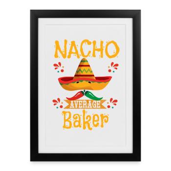Nacho Pâtissier Moyen - Affiche encadrée (27 × 37 cm) - noir - Devant