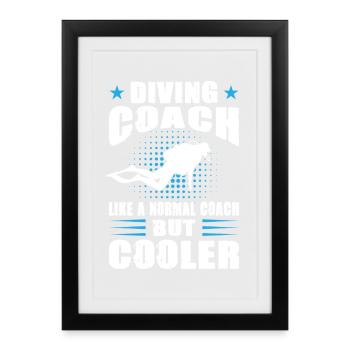 I'd rather be diving Outfit - Taucher Geschenk - Gerahmtes Poster (27 × 37 cm) - Schwarz - Vorne