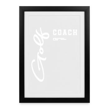 Conception de parcours Golf Coach Classic pour instructeurs - Affiche encadrée (27 × 37 cm) - noir - Devant